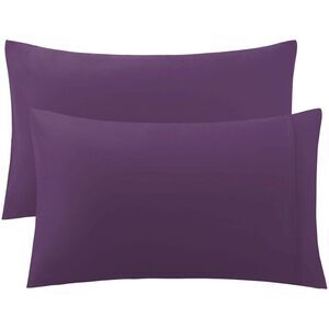 Egyptian Cotton Pillowcases 2Pcs King Pillow Covers, 20"x36" Deep Purple